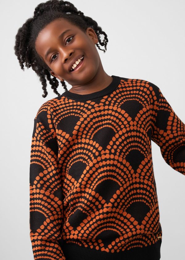 Oma Kids Unisex African Print Sweater (Black Amber Dots) Online - Image 3