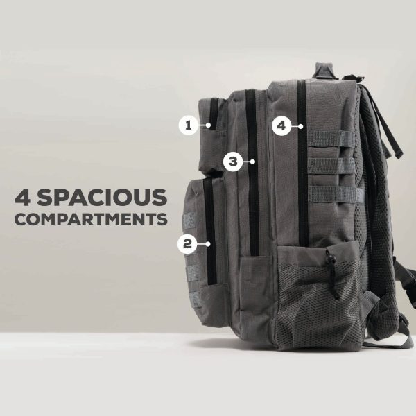 TACTICAL PRO BACKPACK 45L (SMOKE GREY W  BLACK) For Discount - Image 3