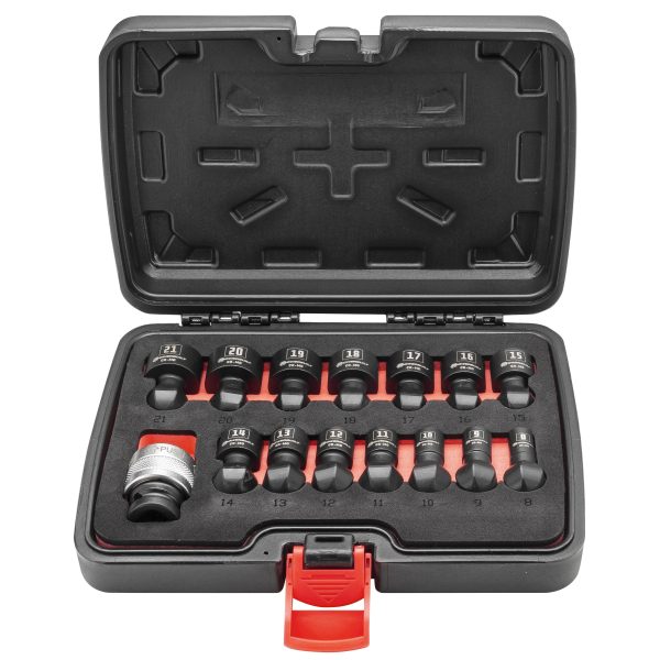 15 Piece 1 2  Dr. Metric Quick-Change Swivel Socket Set With Adapter Online - Image 4