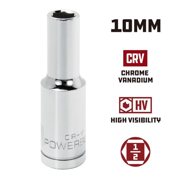 1 2 in. Dr. Sockets - Metric Deep - 6 Pt. For Cheap - Image 2