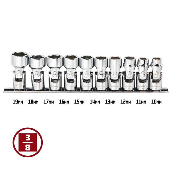 10 Piece 3 8 in. Dr. Metric Universal Joint Socket Set Online now - Image 2