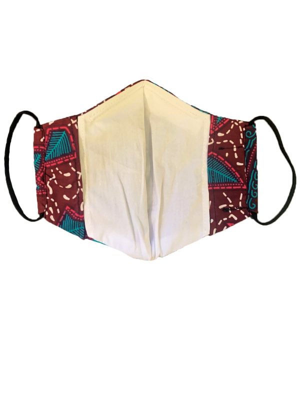 Dabo African Print 2 Layer Reusable Face Mask (Pink Teal Ditsy)-Clearance Cheap - Image 3