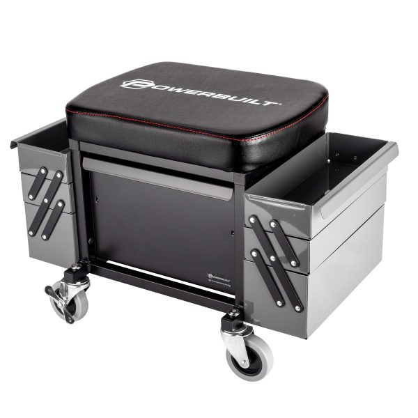 Deluxe Rolling Stool With Expandable  Tool Trays Online Sale - Image 3