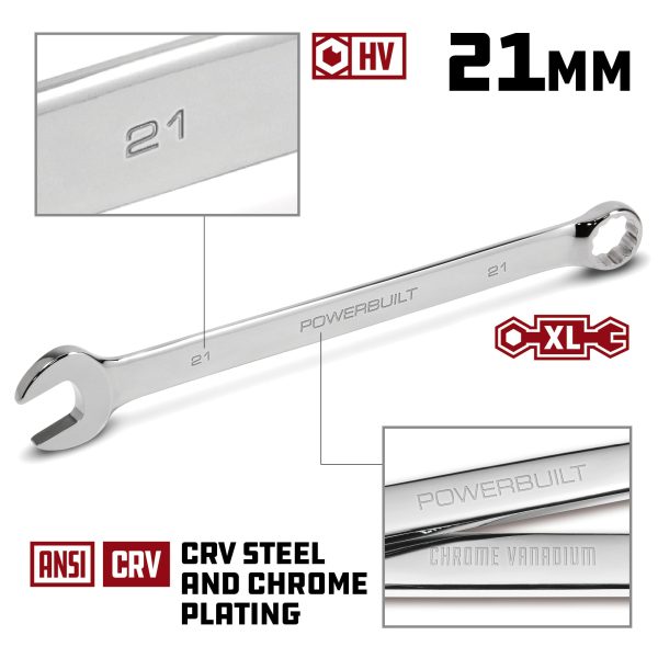 21 MM Fully Polished Long Pattern Metric Combination Wrench Sale - Image 2